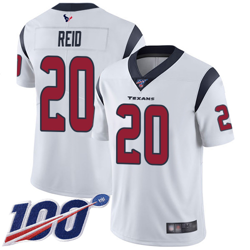 Texans #20 Justin Reid White Men's Stitched Football 100th Season Vapor Limited Jersey