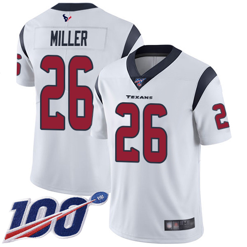 Texans #26 Lamar Miller White Men's Stitched Football 100th Season Vapor Limited Jersey