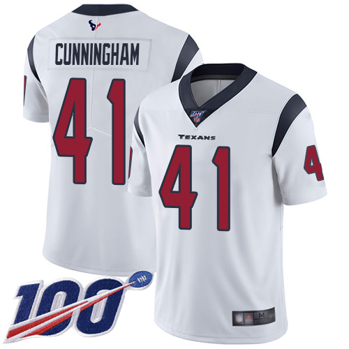 Texans #41 Zach Cunningham White Men's Stitched Football 100th Season Vapor Limited Jersey