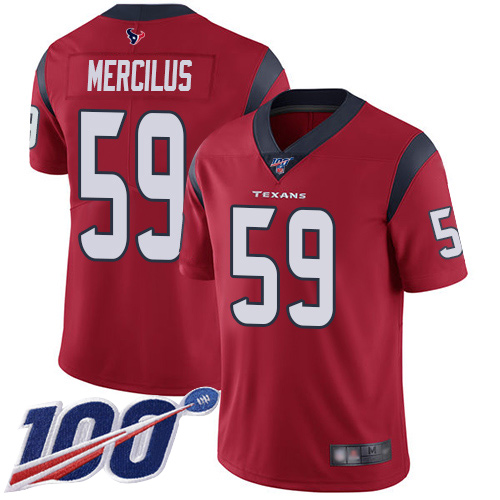 Texans #59 Whitney Mercilus Red Alternate Men's Stitched Football 100th Season Vapor Limited Jersey