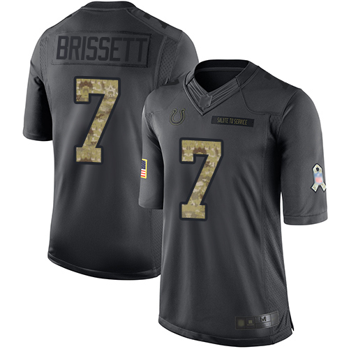 Colts #7 Jacoby Brissett Black Men's Stitched Football Limited 2016 Salute to Service Jersey