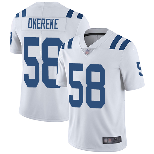 Colts #58 Bobby Okereke White Men's Stitched Football Vapor Untouchable Limited Jersey