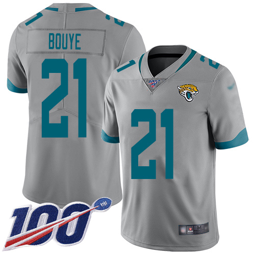 Jaguars #21 A.J. Bouye Silver Men's Stitched Football Limited Inverted Legend 100th Season Jersey