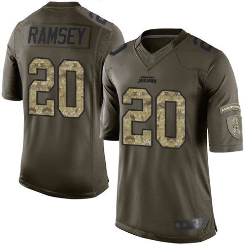 Jaguars #20 Jalen Ramsey Green Men's Stitched Football Limited 2015 Salute to Service Jersey
