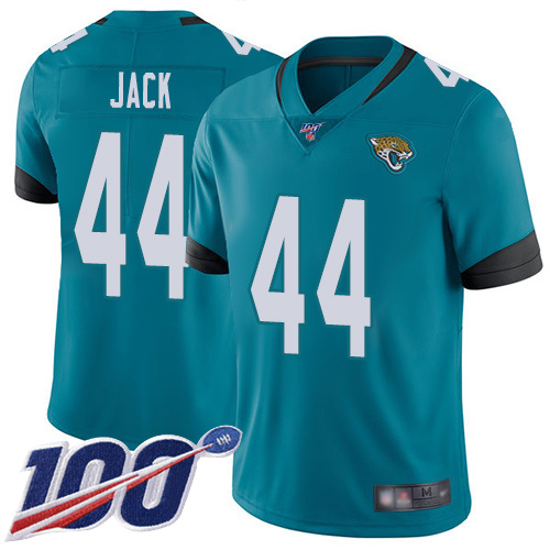 Jaguars #44 Myles Jack Teal Green Alternate Men's Stitched Football 100th Season Vapor Limited Jersey