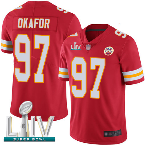 Chiefs #97 Alex Okafor Red Team Color Super Bowl LIV Bound Men's Stitched Football Vapor Untouchable Limited Jersey