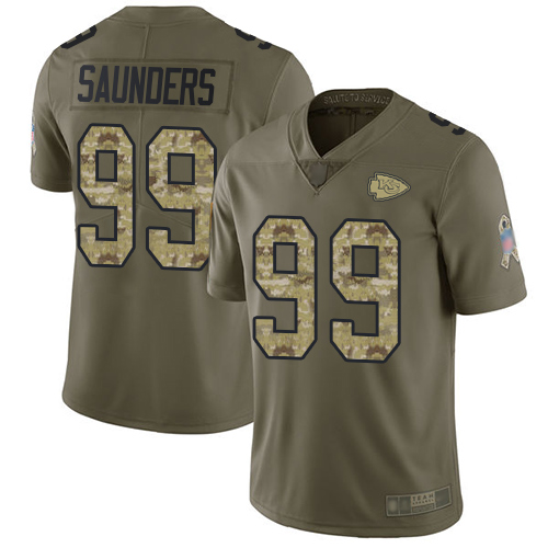 Chiefs #99 Khalen Saunders Olive/Camo Men's Stitched Football Limited 2017 Salute To Service Jersey