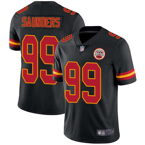 Chiefs #99 Khalen Saunders Black Men's Stitched Football Limited Rush Jersey