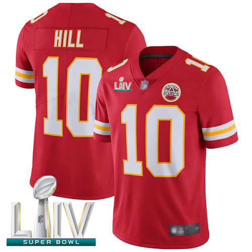 Chiefs #10 Tyreek Hill Red Team Color Super Bowl LIV Bound Men's Stitched Football Vapor Untouchable Limited Jersey