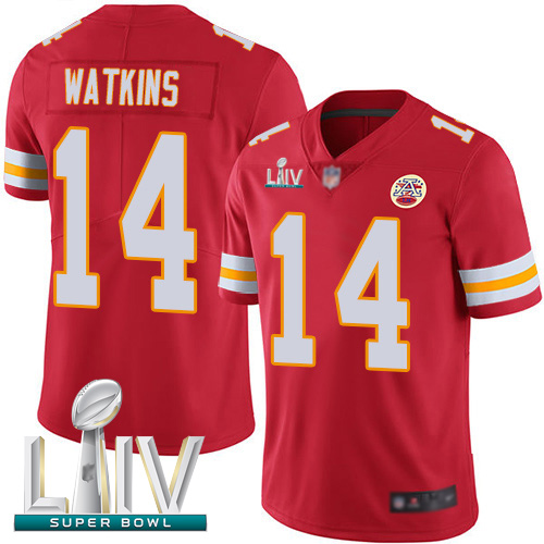 Chiefs #14 Sammy Watkins Red Team Color Super Bowl LIV Bound Men's Stitched Football Vapor Untouchable Limited Jersey