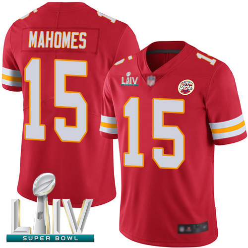 Chiefs #15 Patrick Mahomes Red Team Color Super Bowl LIV Bound Men's Stitched Football Vapor Untouchable Limited Jersey