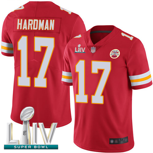 Chiefs #17 Mecole Hardman Red Team Color Super Bowl LIV Bound Men's Stitched Football Vapor Untouchable Limited Jersey