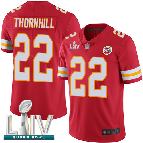Chiefs #22 Juan Thornhill Red Team Color Super Bowl LIV Bound Men's Stitched Football Vapor Untouchable Limited Jersey