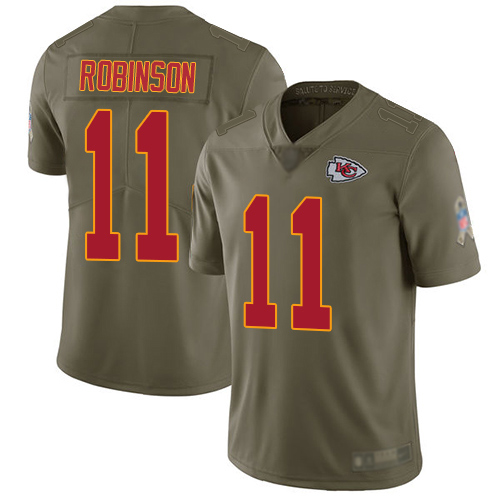 Chiefs #11 Demarcus Robinson Olive Men's Stitched Football Limited 2017 Salute To Service Jersey