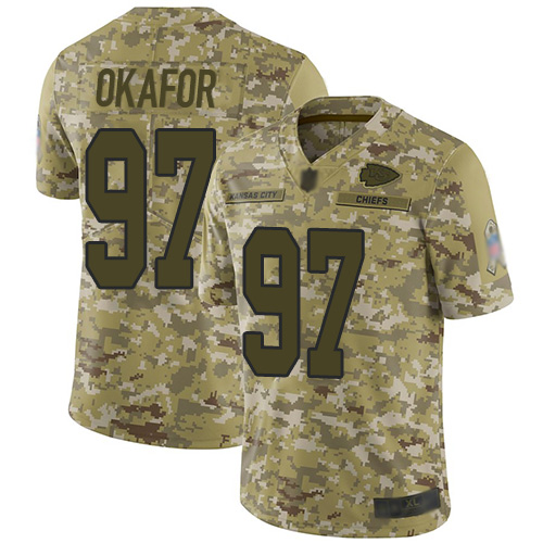 Chiefs #97 Alex Okafor Camo Men's Stitched Football Limited 2018 Salute To Service Jersey