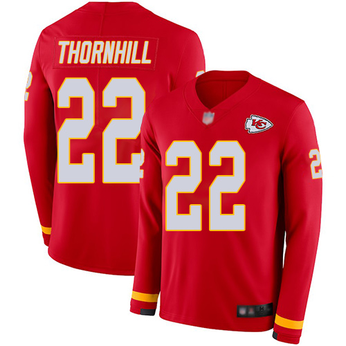 Chiefs #22 Juan Thornhill Red Team Color Men's Stitched Football Limited Therma Long Sleeve Jersey Chiefs #22 Juan Thornhill Red Team Color Men's Stitched Football Limited Therma Long Sleeve Jersey