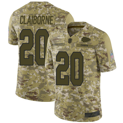 Chiefs #20 Morris Claiborne Camo Men's Stitched Football Limited 2018 Salute To Service Jersey