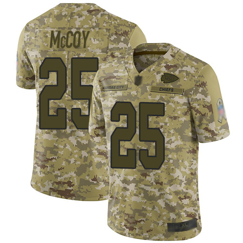 Chiefs #25 LeSean McCoy Camo Men's Stitched Football Limited 2018 Salute To Service Jersey
