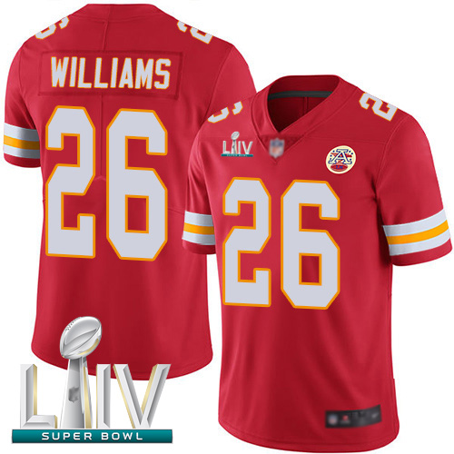 Chiefs #26 Damien Williams Red Team Color Super Bowl LIV Bound Men's Stitched Football Vapor Untouchable Limited Jersey