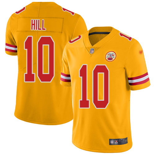 Chiefs #10 Tyreek Hill Gold Men's Stitched Football Limited Inverted Legend Jersey