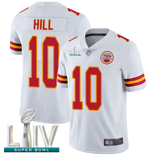 Chiefs #10 Tyreek Hill White Super Bowl LIV Bound Men's Stitched Football Vapor Untouchable Limited Jersey