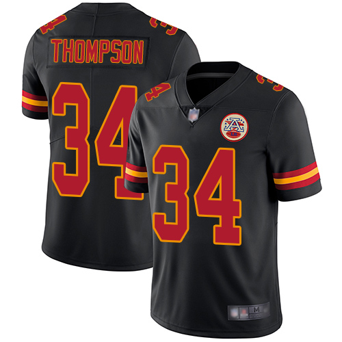Chiefs #25 Darwin Thompson Black Men's Stitched Football Limited Rush Jersey