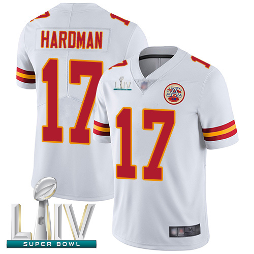 Chiefs #17 Mecole Hardman White Super Bowl LIV Bound Men's Stitched Football Vapor Untouchable Limited Jersey