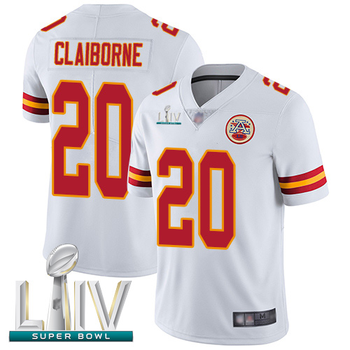 Chiefs #20 Morris Claiborne White Super Bowl LIV Bound Men's Stitched Football Vapor Untouchable Limited Jersey