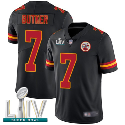 Chiefs #7 Harrison Butker Black Super Bowl LIV Bound Men's Stitched Football Limited Rush Jersey