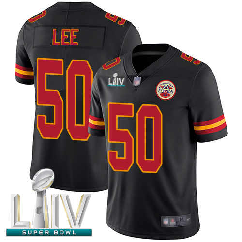Chiefs #50 Darron Lee Black Super Bowl LIV Bound Men's Stitched Football Limited Rush Jersey