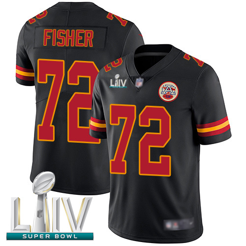 Chiefs #72 Eric Fisher Black Super Bowl LIV Bound Men's Stitched Football Limited Rush Jersey