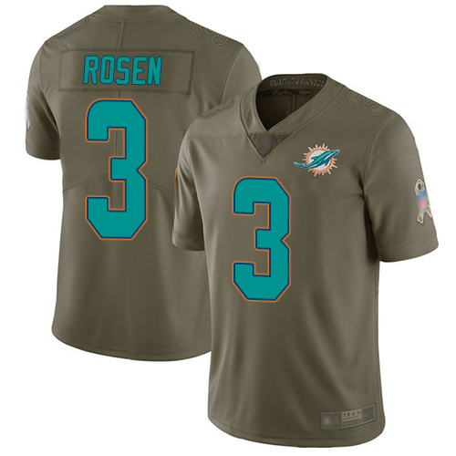 Nike Dolphins #3 Josh Rosen Olive Men's Stitched NFL Limited 2017 Salute To Service Jersey
