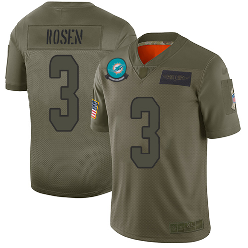 Dolphins #3 Josh Rosen Camo Men's Stitched Football Limited 2019 Salute To Service Jersey