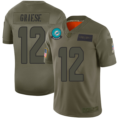 Dolphins #12 Bob Griese Camo Men's Stitched Football Limited 2019 Salute To Service Jersey