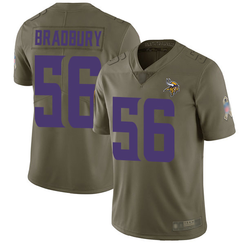 Vikings #56 Garrett Bradbury Olive Men's Stitched Football Limited 2017 Salute To Service Jersey Vikings #56 Garrett Bradbury Olive Men's Stitched Football Limited 2017 Salute To Service Jersey