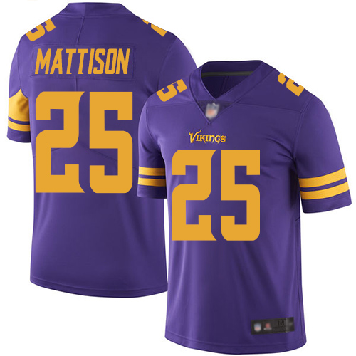 Vikings #25 Alexander Mattison Purple Men's Stitched Football Limited Rush Jersey Vikings #25 Alexander Mattison Purple Men's Stitched Football Limited Rush Jersey