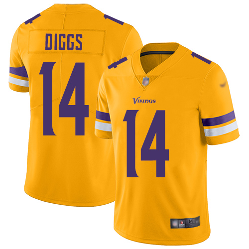Vikings #14 Stefon Diggs Gold Men's Stitched Football Limited Inverted Legend Jersey