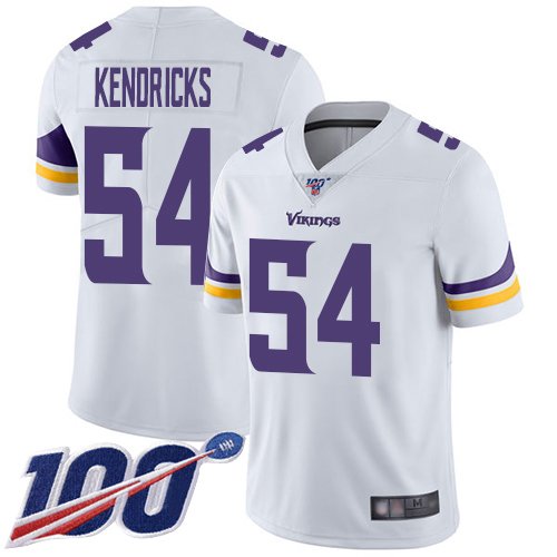 Vikings #54 Eric Kendricks White Men's Stitched Football 100th Season Vapor Limited Jersey