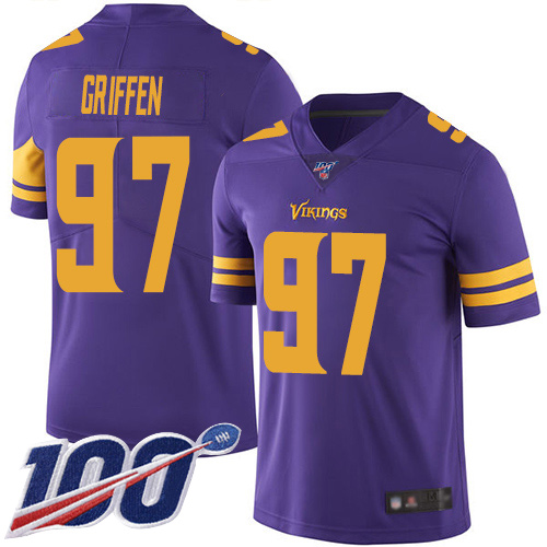Vikings #97 Everson Griffen Purple Men's Stitched Football Limited Rush 100th Season Jersey