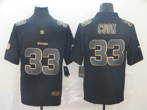Vikings #33 Dalvin Cook Black/Gold Men's Stitched Football Vapor Untouchable Limited Jersey