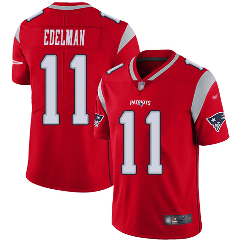 Patriots #11 Julian Edelman Red Men's Stitched Football Limited Inverted Legend Jersey