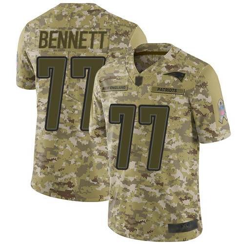 Patriots #77 Michael Bennett Camo Men's Stitched Football Limited 2018 Salute To Service Jersey