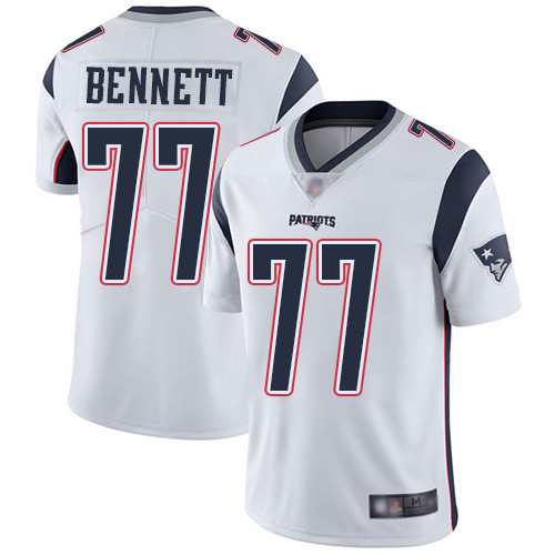 Patriots #77 Michael Bennett White Men's Stitched Football Vapor Untouchable Limited Jersey