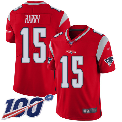 Patriots #15 N'Keal Harry Red Men's Stitched Football Limited Inverted Legend 100th Season Jersey