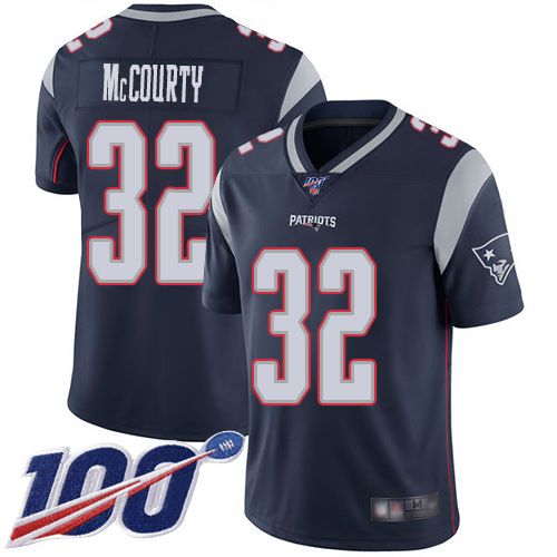 Patriots #32 Devin McCourty Navy Blue Team Color Men's Stitched Football 100th Season Vapor Limited Jersey