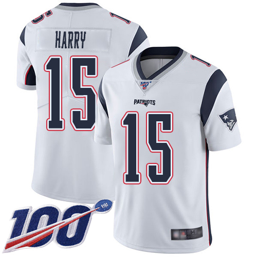 Patriots #15 N'Keal Harry White Men's Stitched Football 100th Season Vapor Limited Jersey Patriots #15 N'Keal Harry White Men's Stitched Football 100th Season Vapor Limited Jersey