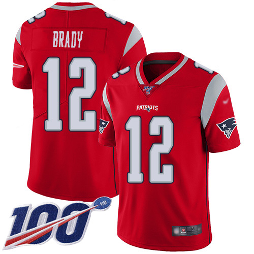 Patriots #12 Tom Brady Red Men's Stitched Football Limited Inverted Legend 100th Season Jersey