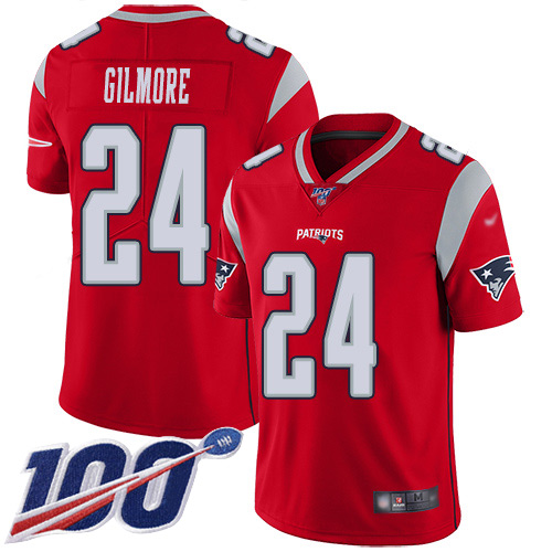 Patriots #24 Stephon Gilmore Red Men's Stitched Football Limited Inverted Legend 100th Season Jersey Patriots #24 Stephon Gilmore Red Men's Stitched Football Limited Inverted Legend 100th Season Jersey