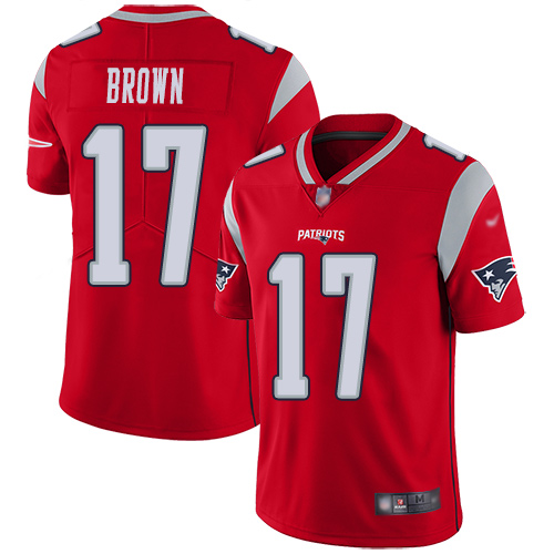 Patriots #17 Antonio Brown Red Men's Stitched Football Limited Inverted Legend Jersey