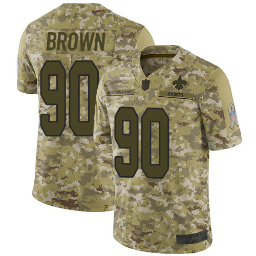 Nike Saints #90 Malcom Brown Camo Men's Stitched NFL Limited 2018 Salute To Service Jersey